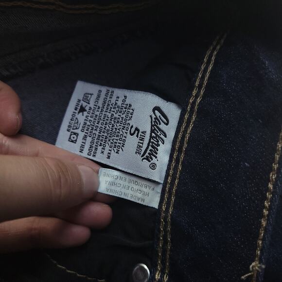 California Vintage Dark Wash Mid Rise Skinny Jeans 5 26in Classic Denim Western - Picture 5 of 9